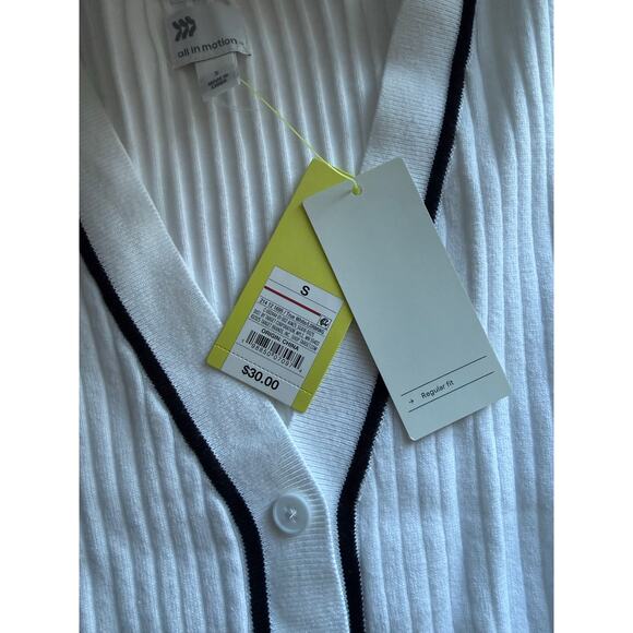$30 New All In Motion White Ribbed Cardigan - Small - Picture 6 of 8